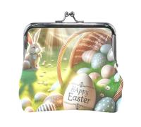Golden Flowers Porte-monnaie multifonctionnel à bouton-pression ouvert, en matériau recyclé, 11,4 x 10,4 cm (L x H), Panier à œufs de lapin de Pâques 1, one size, Panier à œufs de lapin de Pâques