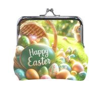 Golden Flowers Porte-monnaie multifonctionnel à bouton-pression ouvert, en matériau recyclé, 11,4 x 10,4 cm (L x H), Panier à œufs de lapin de Pâques 2, one size, Panier à œufs de lapin de Pâques