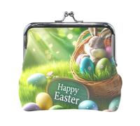 Golden Flowers Porte-monnaie multifonctionnel à bouton-pression ouvert, en matériau recyclé, 11,4 x 10,4 cm (L x H), Œufs de lapin de Pâques Sunshine, one size, Œufs de lapin de Pâques Sunshine