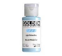 GOLDEN Fluid Acryliques, Bleu Phthalo clair, Flacon de 30 ml