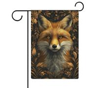 Golden Fox Drapeau de jardin saisonnier en toile de jute double face pour maison, cour 32 x 47 cm
