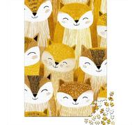 Golden Fox Illustration Pattern Puzzles 1000 Pièces Cadeau Unique Jeu Éducatif Défi Jouet À De Qualité Supérieure Peinture Art pour Adultes Et Enfants 38x26cm/1000pcs