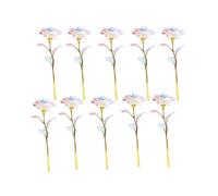 Golden Galaxy Rosse Lot de 10 roses éternelles artificielles plaquées or 24 carats | Roses éternelles préservées trempées à la main, romantique trempée dans l'or - étoilée pour anniversaire