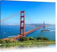 Golden Gate Bridge à San Francisco Format: toile 80x60auf, XXL énormes Photos complètement encadrés par la civière, l'impression de l'image Art mural avec cadre, moins cher que peintures à l'huile et de l'image, aucune affiche ou poster