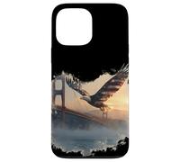 Golden Gate Bridge avec Aigle Cool et Couleurs patriotiques Coque pour iPhone 13 Pro Max