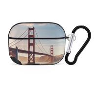 Golden Gate Bridge Coque pour AirPods Pro avec anneau porte-clés Coque rigide en polycarbonate pour AirPods Pro 2e génération pour homme et femme - Ouverture facile - Protection complète contre les