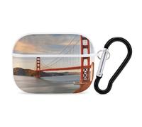 Golden Gate Bridge Coque pour AirPods Pro avec anneau porte-clés Coque rigide en polycarbonate pour AirPods Pro 2e génération pour homme et femme - Ouverture facile - Protection complète contre les