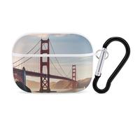 Golden Gate Bridge Coque pour AirPods Pro avec anneau porte-clés Coque rigide en polycarbonate pour AirPods Pro 2e génération pour homme et femme - Ouverture facile - Protection complète contre les