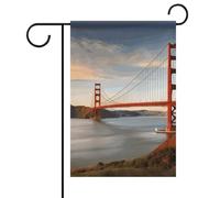 Golden Gate Bridge Drapeau de jardin d'été double face 30,5 x 45,7 cm Drapeaux de jardin Printemps Soleil Drapeaux de jardin saisonniers Décoration extérieure