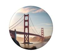 Golden Gate Bridge Lot de 1 pin's ronds en métal de 6,1 cm pour photos, fournitures d'artisanat, projets de fête de Noël, taille unique, Pas de gemme