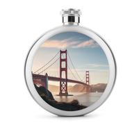 Golden Gate Bridge Petite bouteille à whisky portable en acier inoxydable anti-fuite pour fête de mariage, témoin d'honneur, cadeau de demoiselle d'honneur - 150 ml