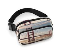 Golden Gate Bridge Sac banane avec sangle réglable pour sports de plein air randonnée Blanc 20 x 13 cm
