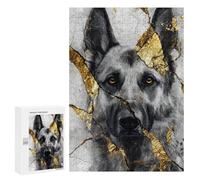 Golden German Shepherd Art Print Puzzle 300 Pièces Educa Jouet en Bois Cadeau Unique Décoration Intérieure Jeu Éducatif Challenge Toy Adultes Et Enfants À Partir De 14 Ans 300 PCS