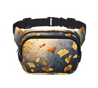Golden Ginkgo Leaf Dance Sac banane multifonction imprimé unisexe tendance sac de rangement de voyage sport
