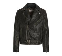 Golden Goose - Blouson de motard en cuir vieilli - Homme - Vestes - Noir - Taille: L