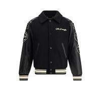 Golden Goose - Bomber en laine avec poignets côtelés - Homme - Vestes - Noir - Taille: XL