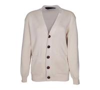 Golden Goose - Cardigan Beige en Coton avec Double Étoile - Femme - Pulls - Beige - Taille: 36 FR