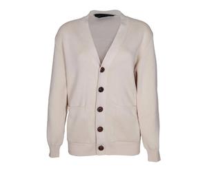 Golden Goose - Cardigan Beige en Coton avec Double Étoile - Femme - Pulls - Beige - Taille: 36 FR