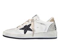 Golden Goose Chaussures Sneakers pour Femme Ball Star Glitter Star 10750 Blanc, Or et Noir, Blanc or et noir, 39 EU