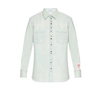 Golden Goose - Chemise en denim délavé bleu clair - Homme - Chemises - Bleu - Taille: M