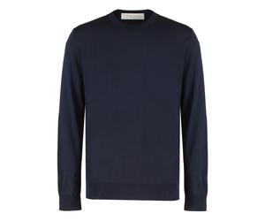 Golden Goose - Deen Crew-neck Wool Sweater - Homme - Pulls - Bleu - Taille: XL
