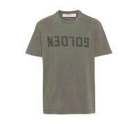 Golden Goose - Distressed Logo T-shirt - Homme - Tops - Vert - Taille: M