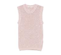 Golden Goose, Femme, Pulls, Gris, Taille: 40 FR Pull Rose Pailleté à Col Rond