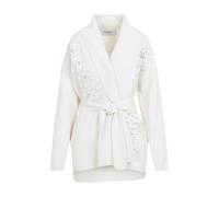 Golden Goose - Gilet en Tricot de Coton Blanc avec Ceinture - Femme - Pulls - Blanc - Taille: 38 FR