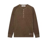 Golden Goose - Journey Jersey de lin à manches longues avec imprimé - Homme - Tops - Brun - Taille: M