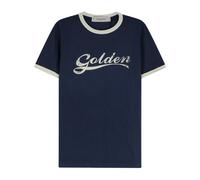 Golden Goose - Journey Slim T-Shirt - Homme - Tops - Bleu - Taille: XL