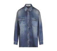 Golden Goose - Patty Over Shirt Archive Denim Print - Femme - Blouses et Chemises - Bleu - Taille: 40 FR