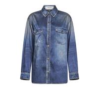Golden Goose - Patty Oversized Shirt - Femme - Blouses et Chemises - Bleu - Taille: 38 FR