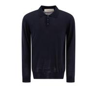 Golden Goose - Polo en laine vierge - Homme - Pulls - Bleu - Taille: XL