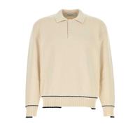 Golden Goose - Polo en maille jacquard - Homme - Tops - Blanc - Taille: M