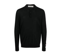 Golden Goose - Polo Noir Tricoté à Manches Longues Design Élégant - Homme - Pulls - Noir - Taille: L