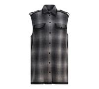 Golden Goose - Robe Chemisier Grise avec Broderie Noire - Femme - Blouses et Chemises - Gris - Taille: 40 FR