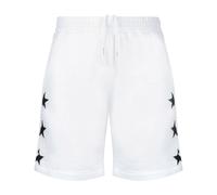 Golden Goose - Shorts Bermuda Blancs avec Étoiles Noires - Homme - Shorts - Blanc - Taille: M