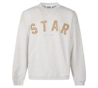 Golden Goose Sweatshirt homme Col ras-du-cou Appliqués coton Effet vieilli Brodés Beige Taille S