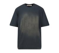 Golden Goose - T-shirt à col rond côtelé - Homme - Tops - Noir - Taille: S