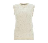 Golden Goose - Top en maille à détails scintillants - Femme - Pulls - Blanc - Taille: 40 FR