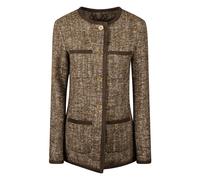 Golden Goose - Veste en Tweed de Laine - Femme - Vestes - Brun - Taille: 36 FR