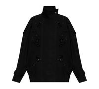 Golden Goose - Veste oversize avec broderie de sequins floraux - Femme - Vestes - Noir - Taille: 40 FR