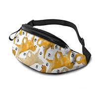 Golden-Haired Dog Paw Casual Fanny Waist Pack pour Hommes Femmes Réglable Ceinture Taille Sac pour Voyager Randonnée Cyclisme Courir Festival Rave