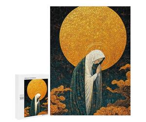 Golden Halo Virgin Painting Puzzle 500 Pièces Educa Jouet en Bois Cadeau Unique Décoration Intérieure Jeu Éducatif Challenge Toy Adultes Et Enfants À Partir De 14 Ans 500 PCS