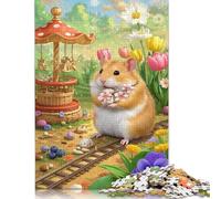 Golden Hamster Puzzle 1000 Pieces Cadeau Unique Jeu Éducatif Challenge Toy À De Qualité Supérieure Peinture Art pour Adultes Enfants 1000pcs (75x50cm)
