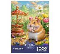 Golden Hamster Puzzles 1000 Pieces Cadeau Unique Jeu Éducatif Challenge Toy À De Qualité Supérieure Peinture Art pour Adultes Et Enfants À Partir De 14 Ans 70x50cm/1000pcs