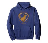 Golden Heart Golden Retriever Love Paw Prints Dog Lovers Sweat à Capuche, Unisexe pour Adultes, Bleu Marine, M