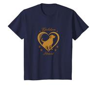 Golden Heart Golden Retriever Love Paw Prints Dog Lovers T-Shirt, Enfant, Bleu Marine, 4 Ans