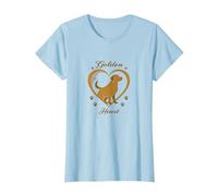 Golden Heart Golden Retriever Love Paw Prints Dog Lovers T-Shirt, Femme, Bleu Céleste, M