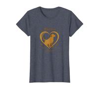 Golden Heart Golden Retriever Love Paw Prints Dog Lovers T-Shirt, Femme, Bleu Chiné, 3XL